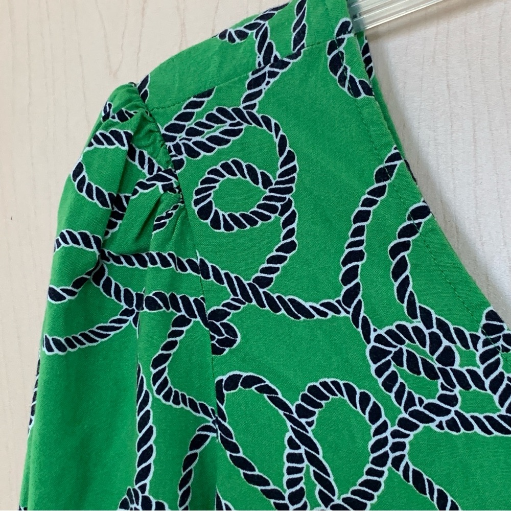 Tommy Hilfiger Top Women's Long Sleeve V Neck Smocked Back Crop‎ Green Size S - Picture 5 of 16